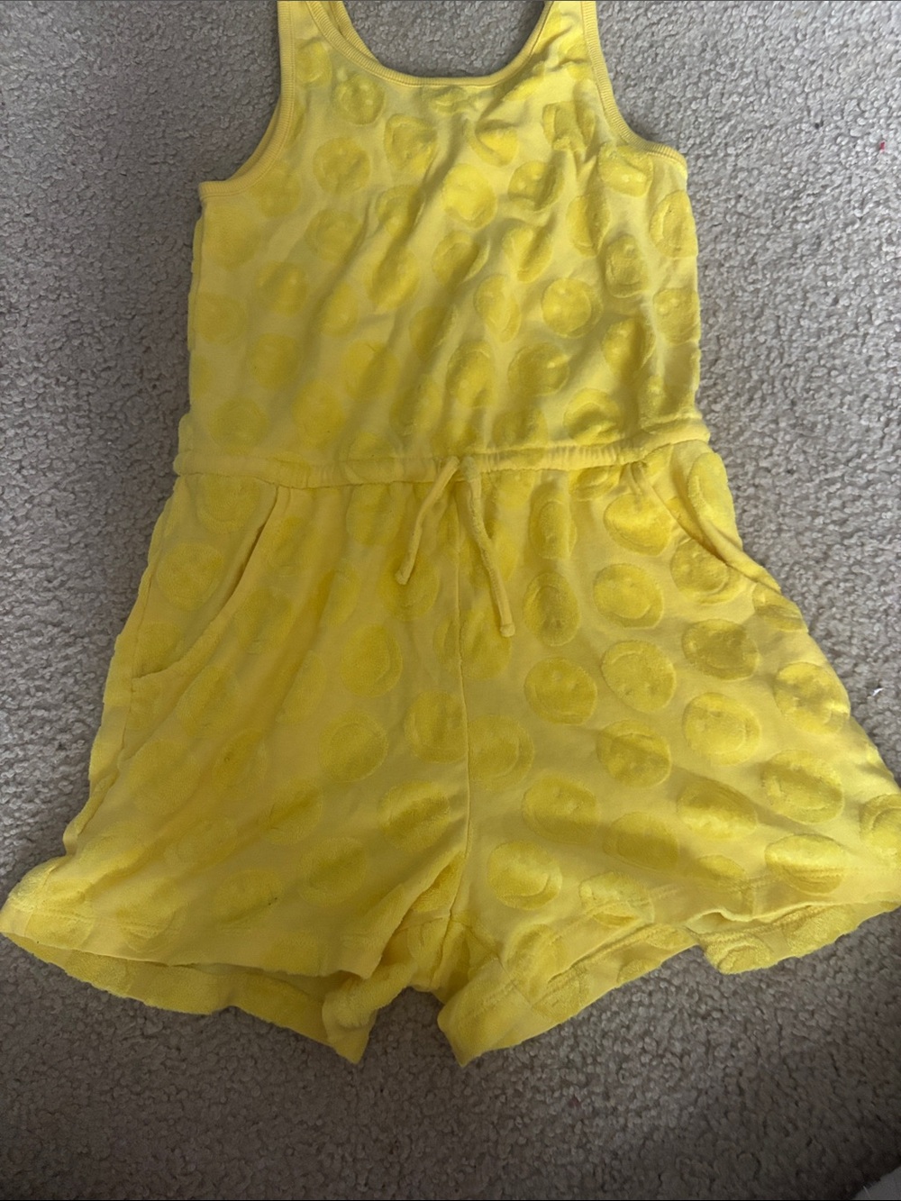 GAP Yellow Polka Dot Terry Romper